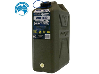 Jerrycan eau - plastique vert - Format US 22L - avec robinet à visser sur le bas du Jerrycan