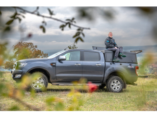 Hardtop Adventure noir strié double cabine Ford Ranger 2012-2022 Alu-Cab