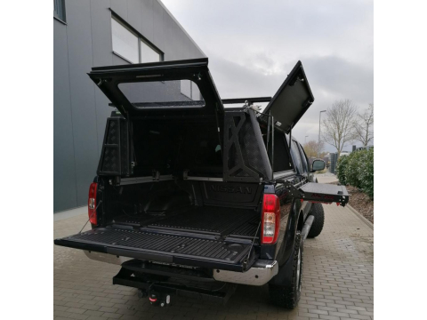 Hardtop Adventure noir strié Nissan Navara D40 2005-2015 double cabine Alu-Cab