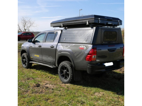 Hardtop Adventure noir strié Toyota Hilux 2016+ double cabine Alu-Cab