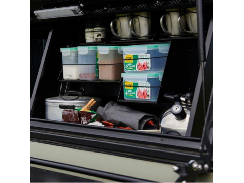 Compartiment latéral large intérieur 730mm x 750mm + Kit Cuisine pour Toyota GRJ7 hardtop Alu-Cab